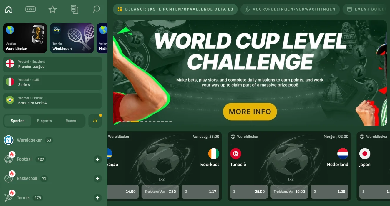 BetSixty Sportsbook voor online wedden на sporten en live wedstrijden