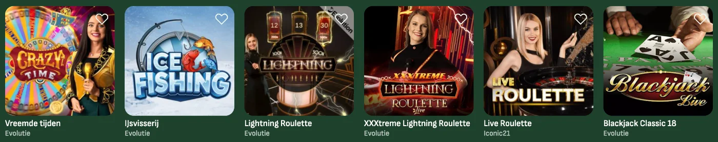Live casino spellen met echte dealers zoals live blackjack en roulette bij BetSixty