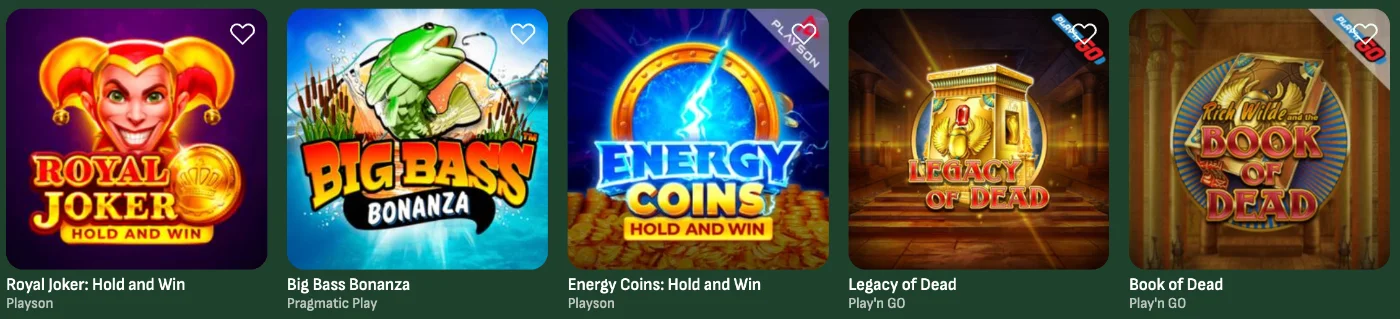 Populaire online gokkasten en videoslots aanbod bij BetSixty Casino